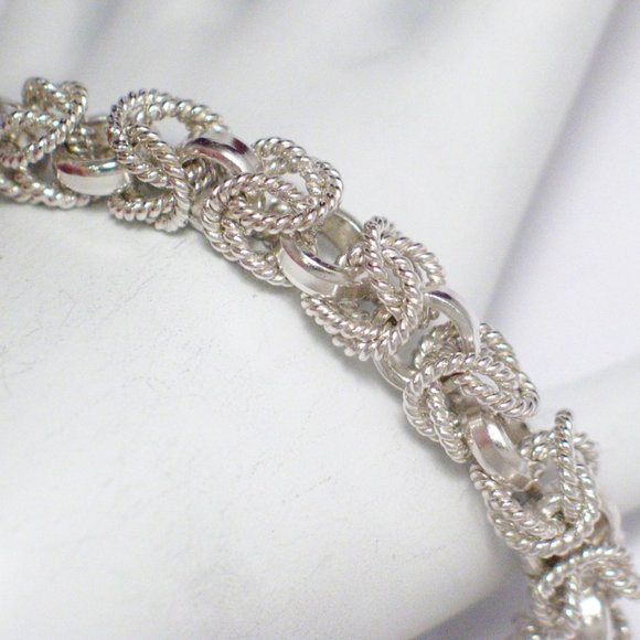 Mens Chain Bracelet Sterling Silver 9" Byzantine - Picture 5 of 6